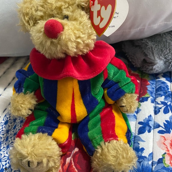Ty Other - Ty Colorful Clown Bear Plush - "Piccadilly"